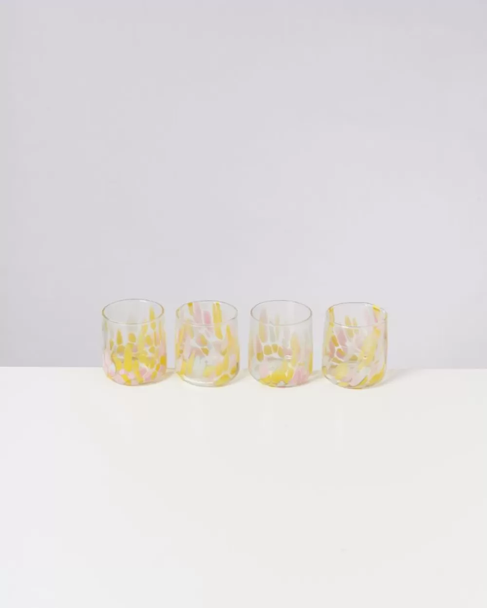 Shop Alegria 4Er Set Glas Klein Big Drops Rosa Gelb Glaser