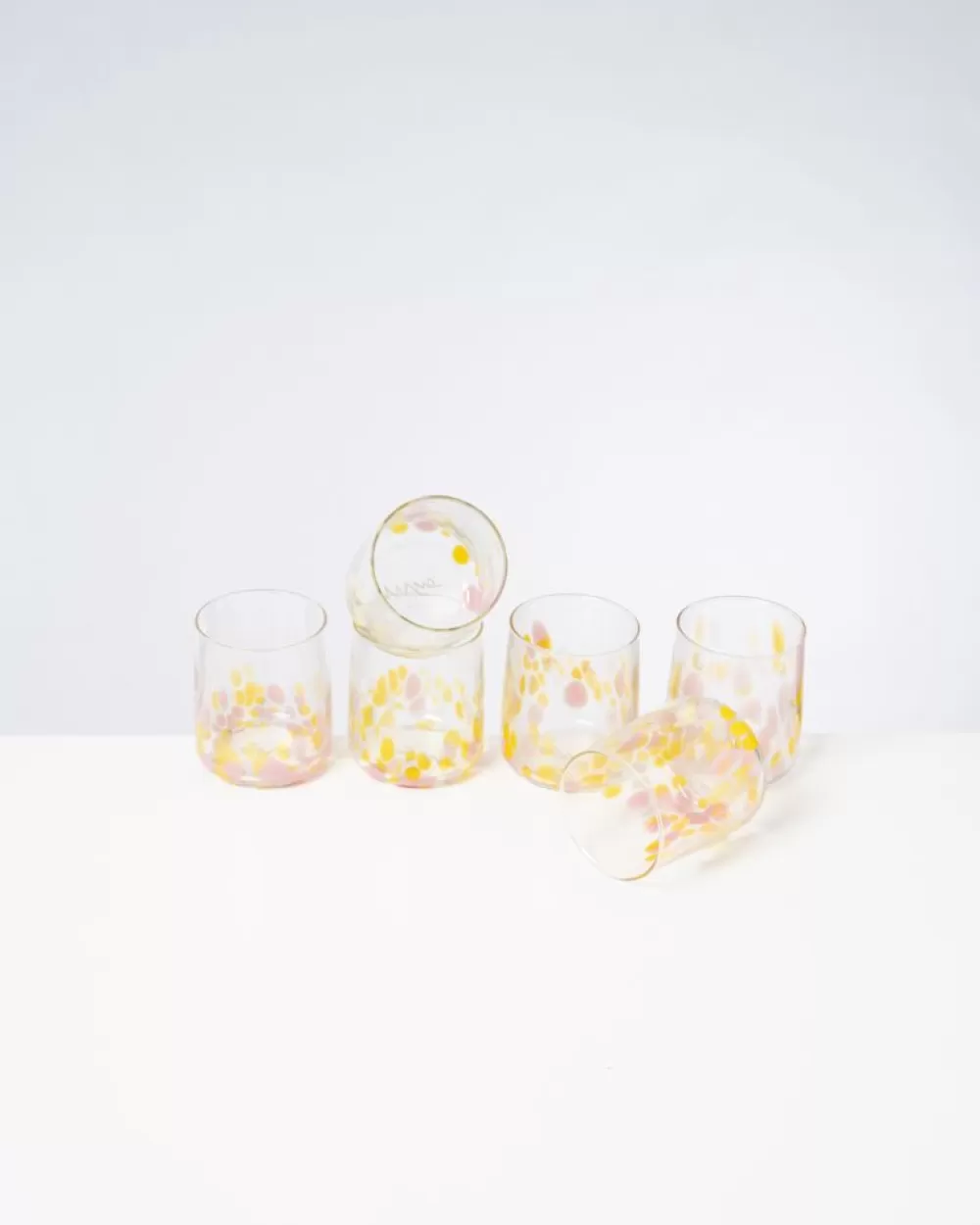 Online Alegria 6Er Set Glas Klein Big Drops Rosa Gelb Glaser