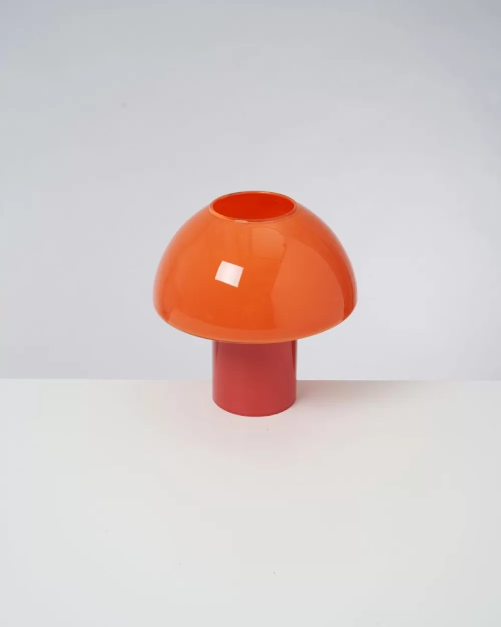 New Cogumelo Glaslampe Orange Rot Lampen