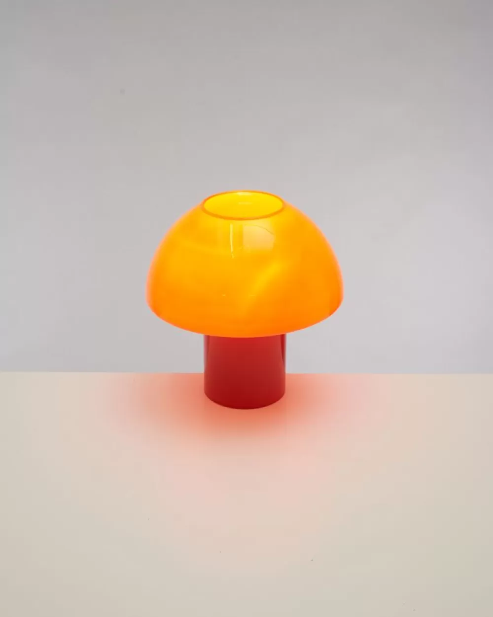 New Cogumelo Glaslampe Orange Rot Lampen