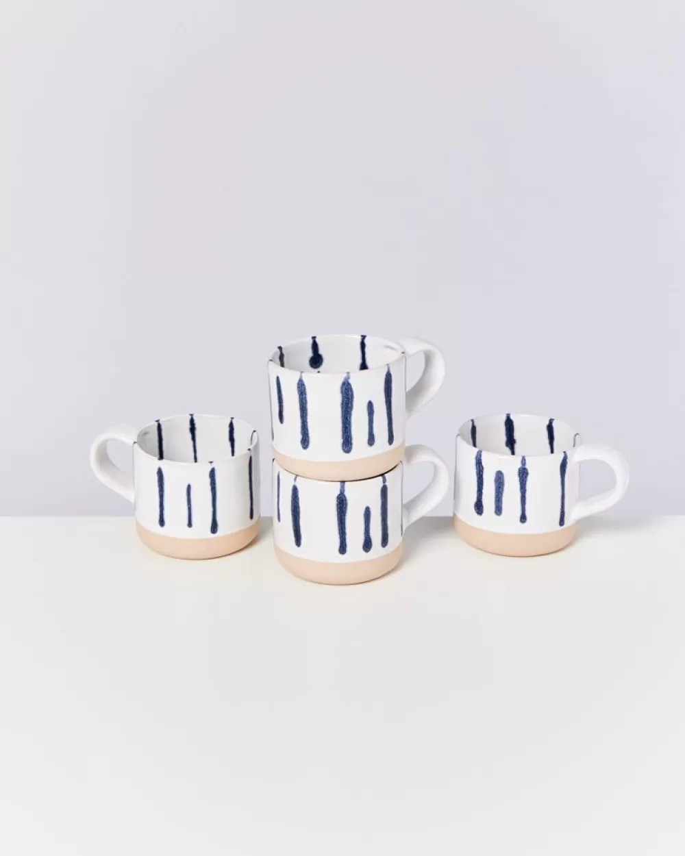 Best Nodoa 4Er Set Tasse Weis Blau Tassen & Becher Sets