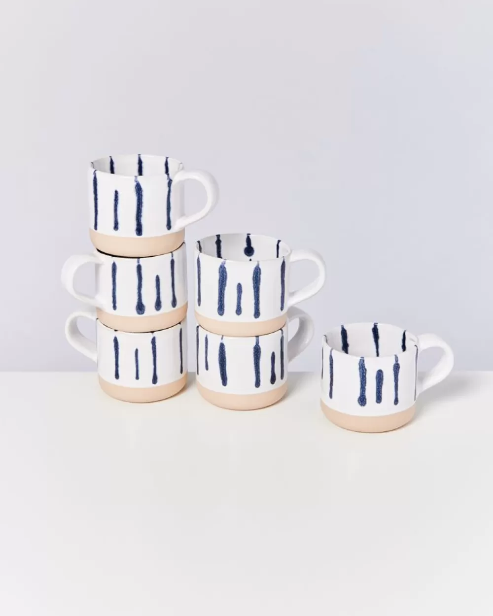 Clearance Nodoa 6Er Set Tasse Weis Blau Tassen & Becher Sets