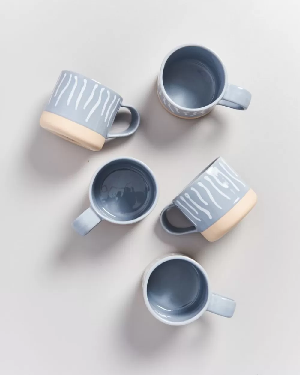 Outlet Nodoa Tasse Grau Weis Gestreift Tassen & Becher