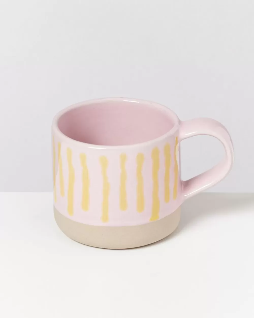 Hot Nodoa Tasse Rosa Gelb Gestreift Grose Tassen